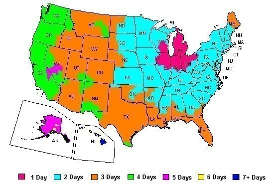 FedEx Ground Service Map