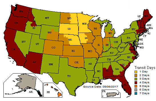 UPS Shipping Zones